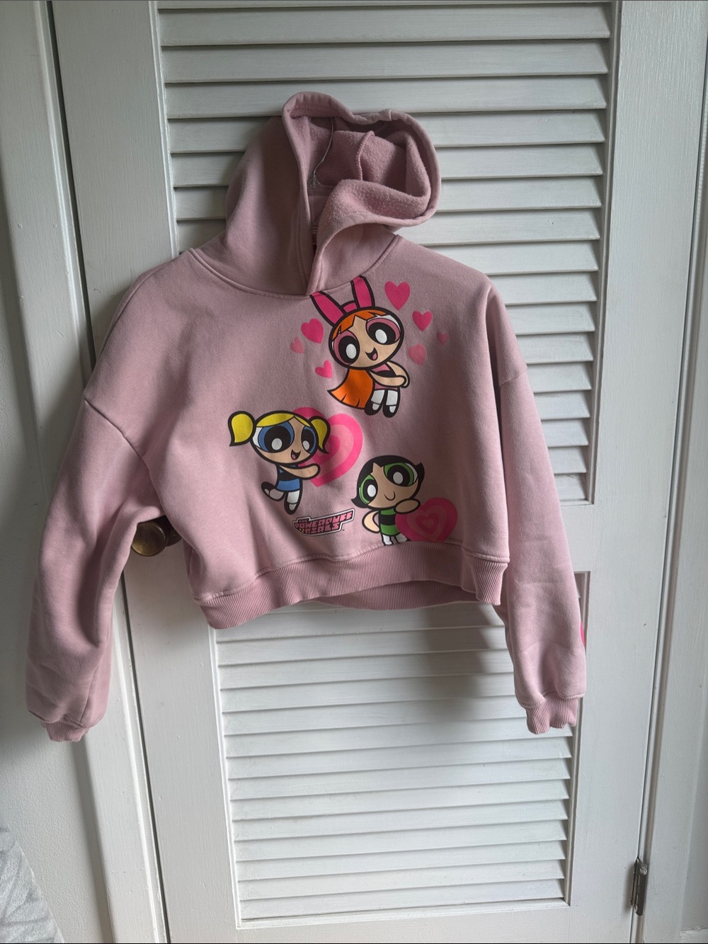 Cropped Pink Powerpuff Girls Hoodie - Women's Sweatshirt
